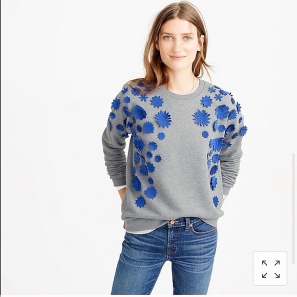 J. Crew Tops - J.Crew embellished flower sweatshirt